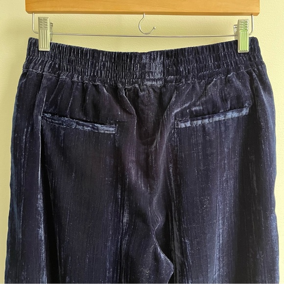 [wayf] crushed velvet wide leg pants navy blue 6 - Picture 6 of 7